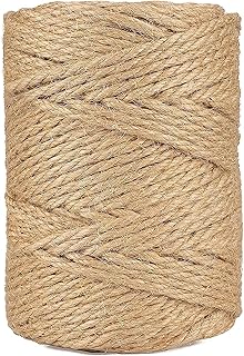 4mm Jute Twine, 328 Feet Braided Natural Jute Rope,Brown Jute Burlap String Heavy Duty and Thick Twine Hemp Rope for DIY Arts Crafts, Gardening, Bundling，Home Decorating, Cat Scratching Post
