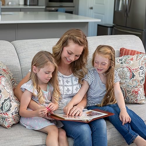 Miniatura 9 de Álbum de fotos portátil autoadhesivo  Carpeta de cuero vegano en blanco para álbumes de recortes con espacio de escritura y 20 hojas adhesivas (40