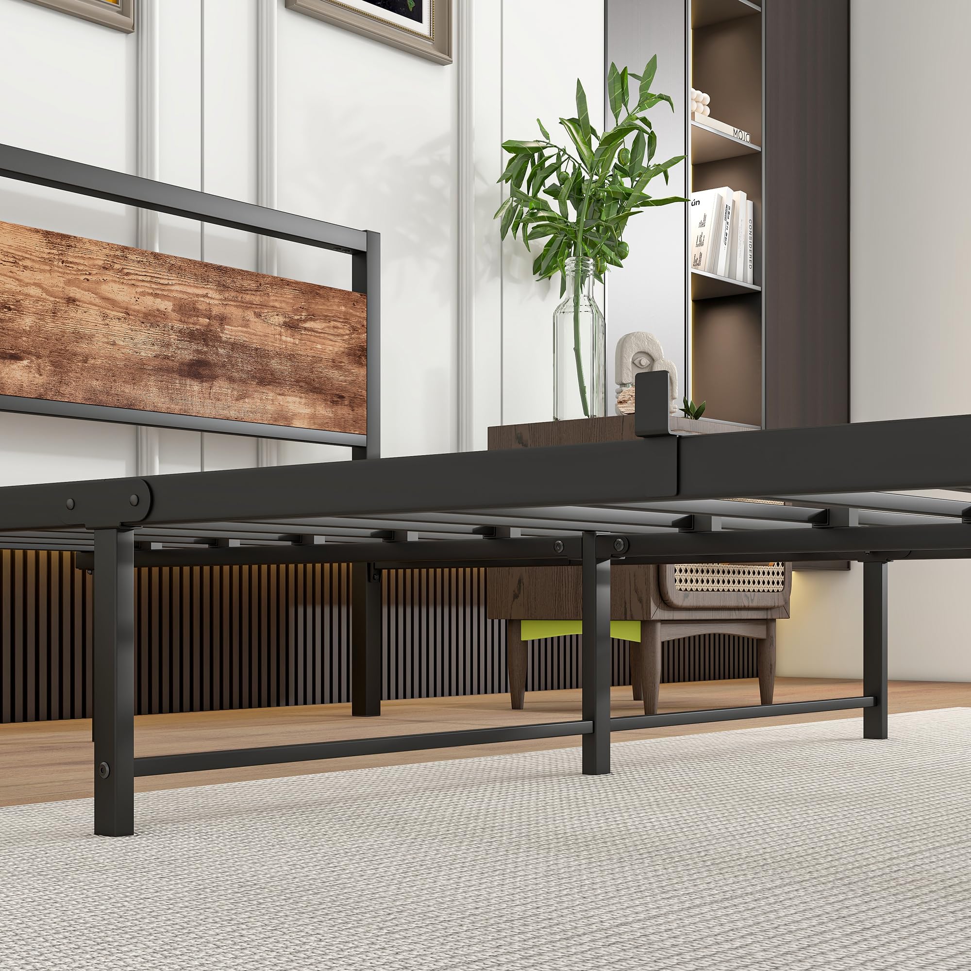 HOJINLINERO Metalen bedframe, bedframe 120 x 200 cm met HOJINLINERO Metalen bedframe, bedframe 120 x 200 cm met