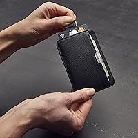 Vista 17 de Vaultskin CHELSEA - Cartera de piel delgada con bloqueo RFID para hombre, tarjetero minimalista con bolsillo frontal rojo carmín