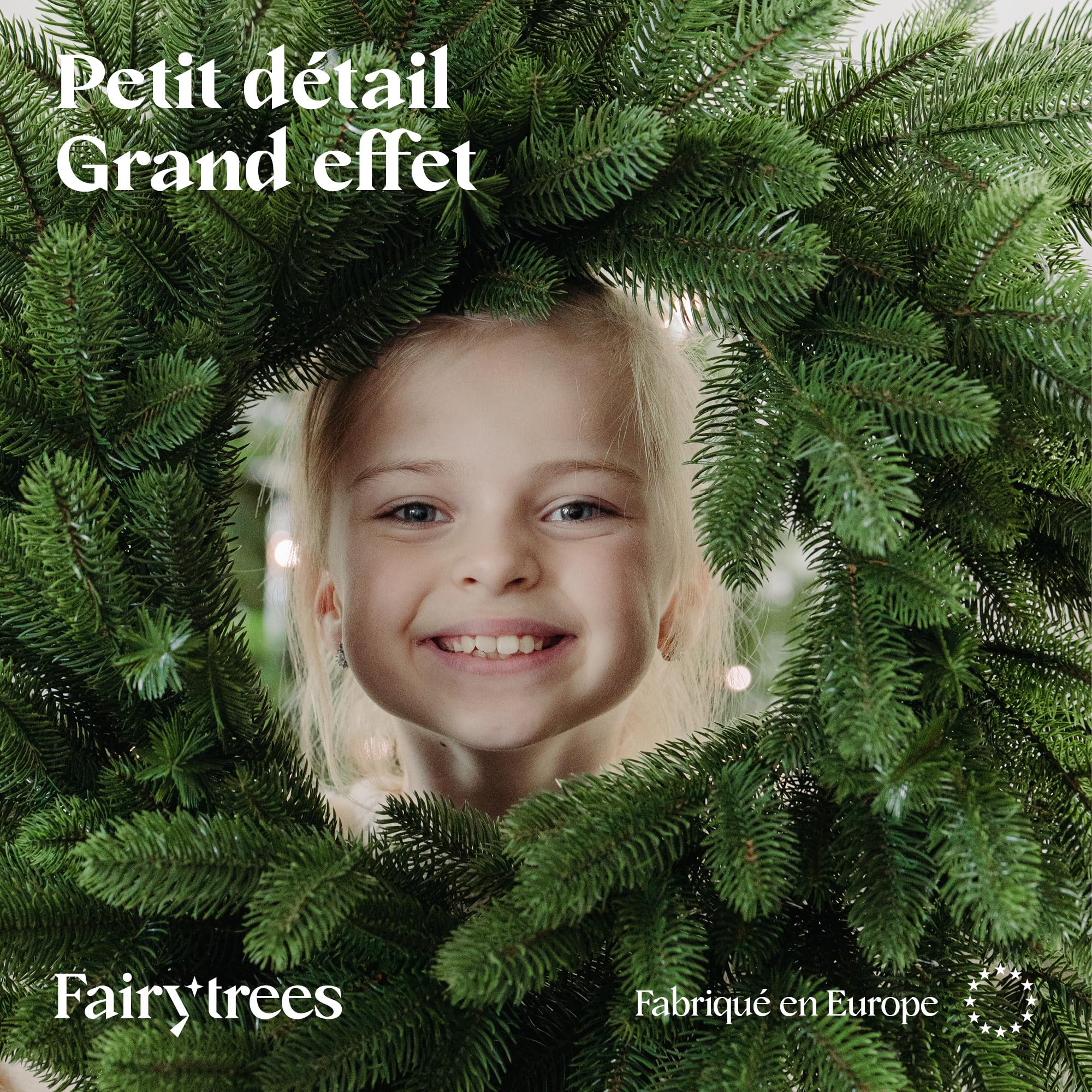 FAIRYTREES Décoration Couronne Noël Verte 55 cm en PE moulé 100 % | Couronne de l'Avent à Suspendre pour Porte, fenêtre, Mur | Décoration de Noël Suspendue, Accessoire pour l’intérieur à décorer
