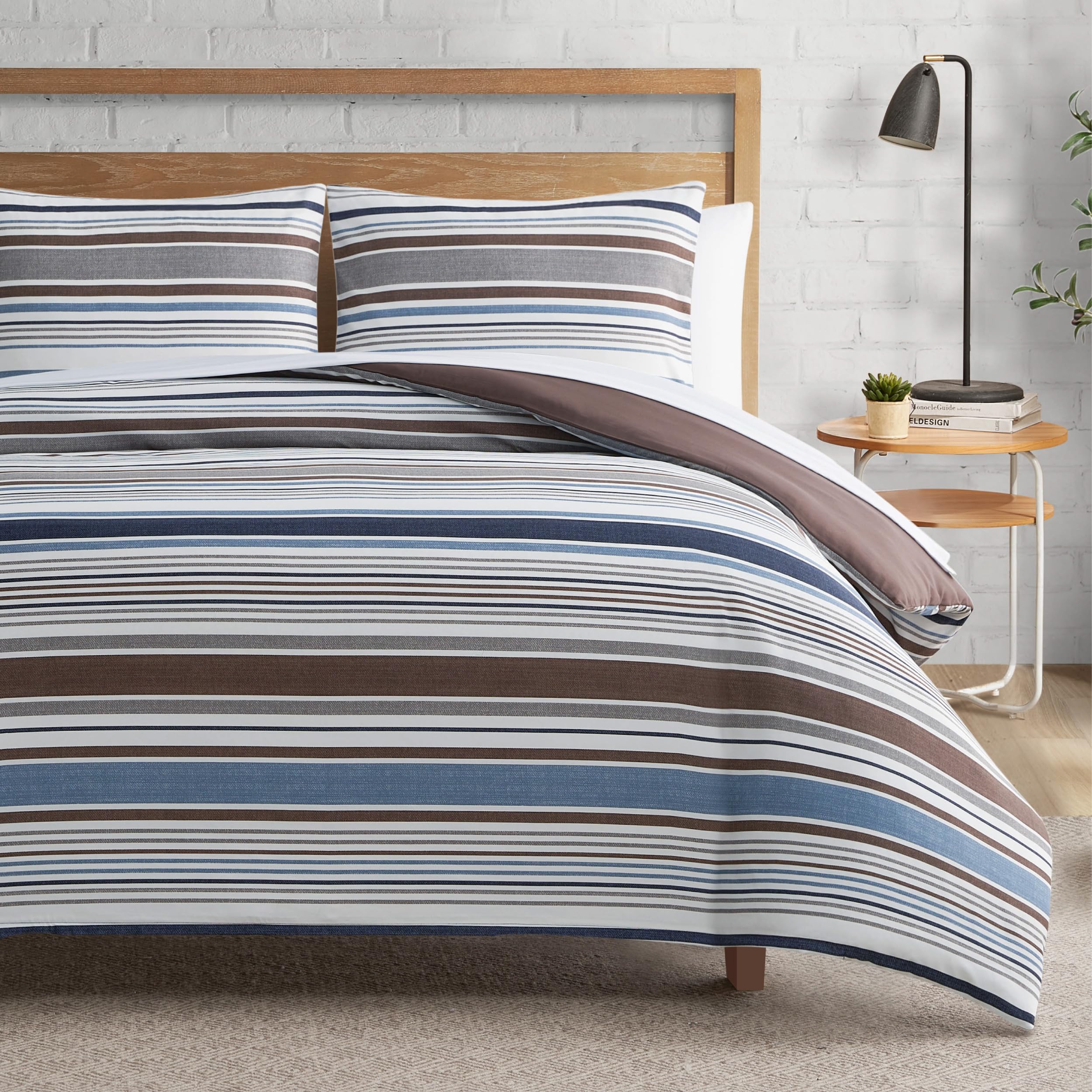 Parure de lit Monterey King Lucky Brand en textile haut de gamme à rayures