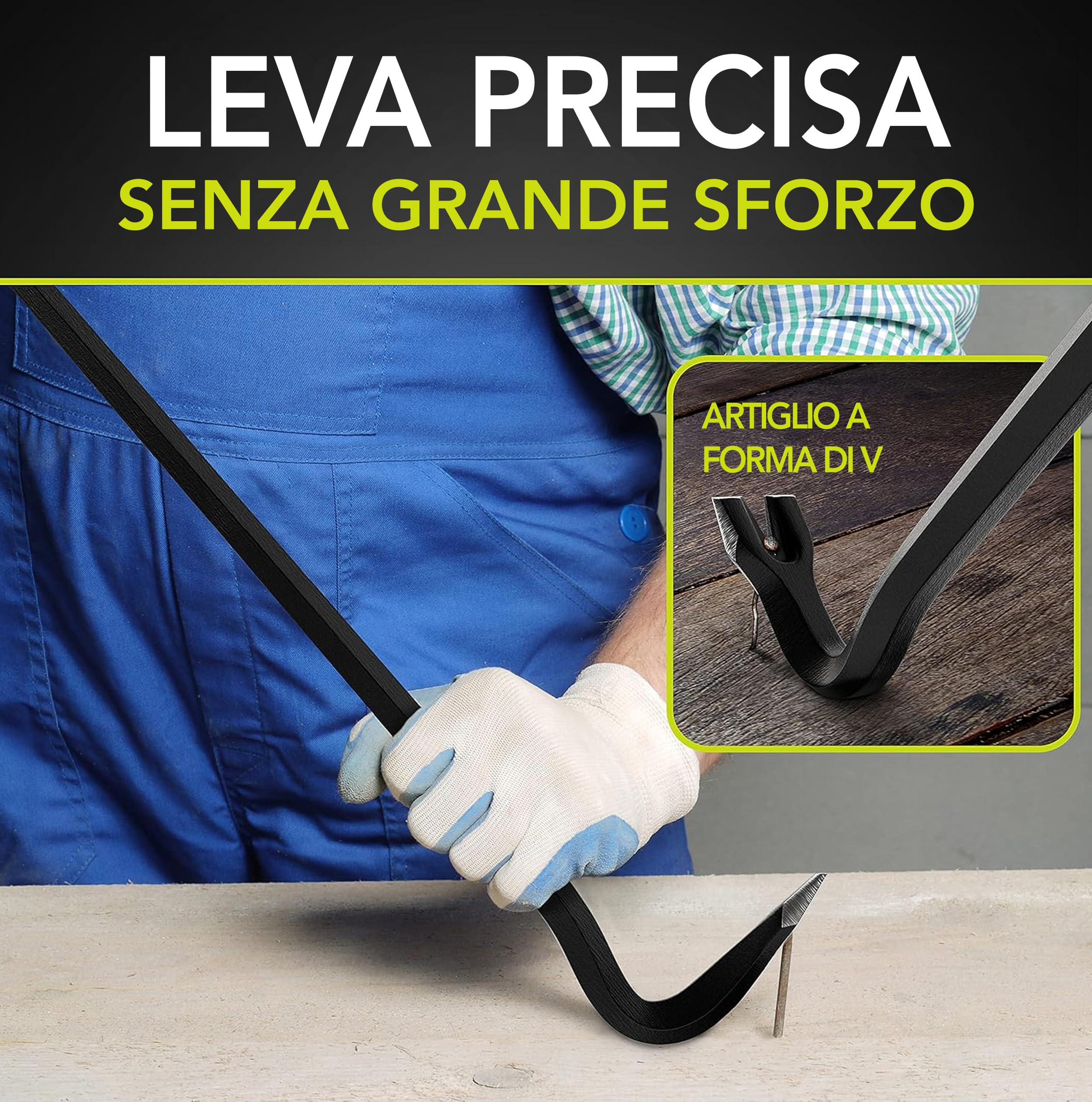 Piede di porco Premium | 800 x 18 mm acciaio speciale | palanchino, barra di porco, barra di porco, Levachiodi, Ferro a leva, Giapponese leva di forza curva, Barra di trazione, Barra per pry