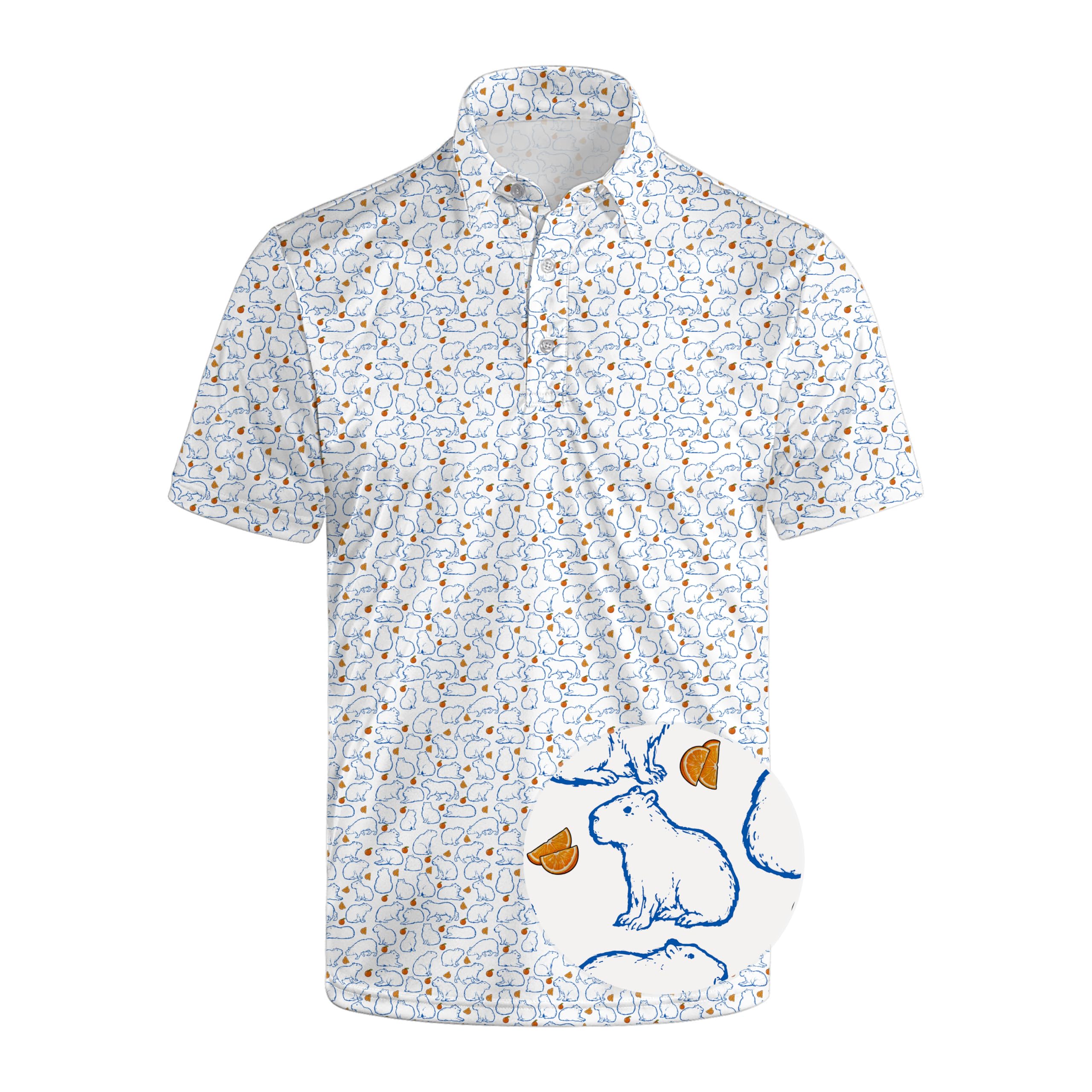 Men's Funny Golf Shirt Short Sleeve, Casual Polo Shirts for Men