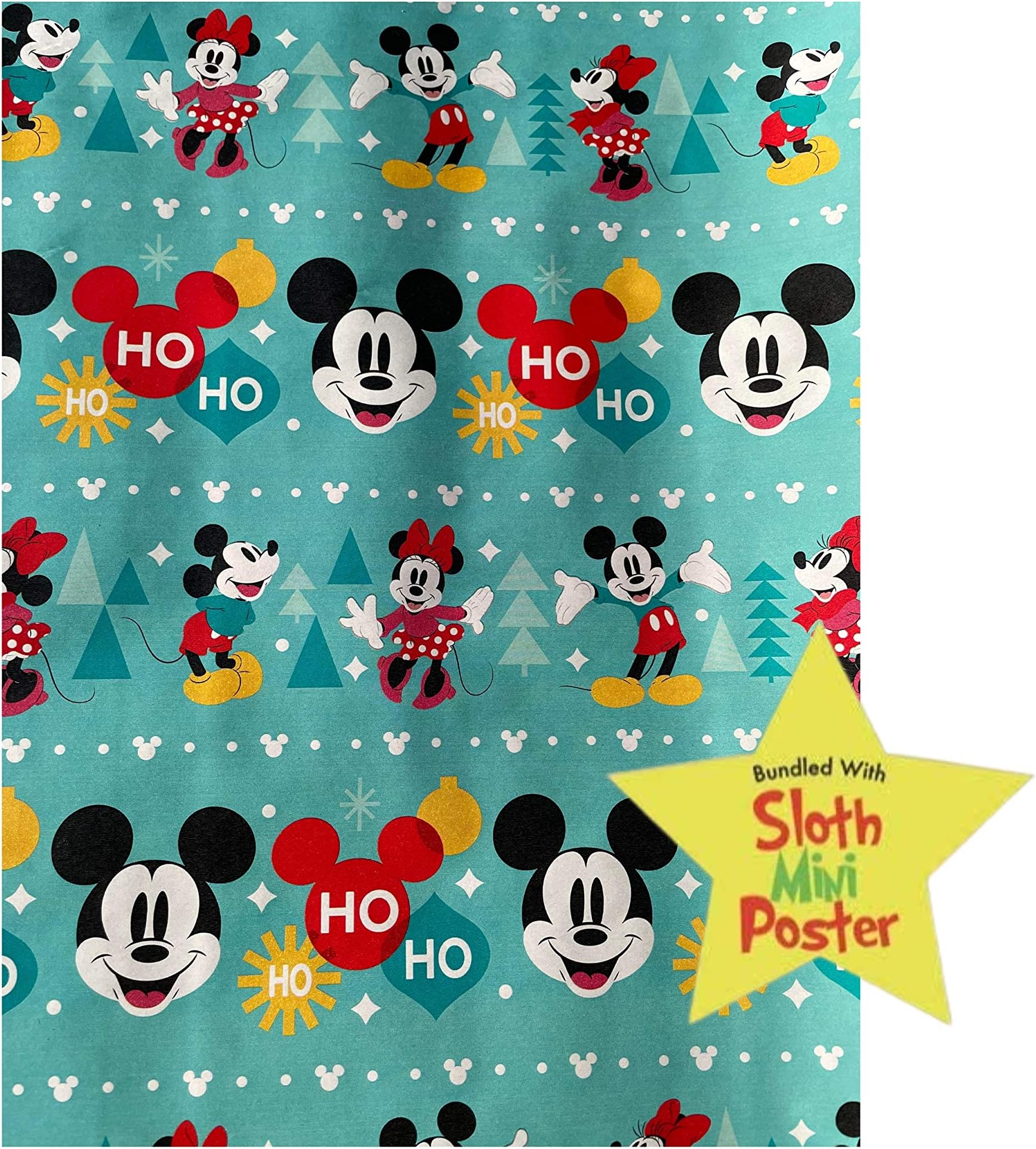 Disney's Mickey Mouse Christmas Gift Wrapping Paper 20 Square Feet
