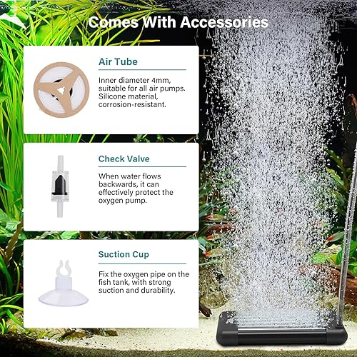 Miniatura 4 de hygger Burbujeador de tanque de peces que no se obstruye, piedra de aire para acuario con material EVA especial, burbujeador de aire para nano bomba