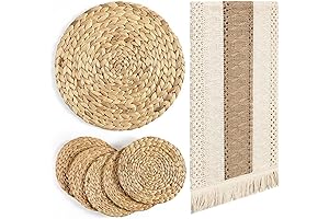 Baderke Boho Table Runner and Placemat Set Embellish Dining Decor