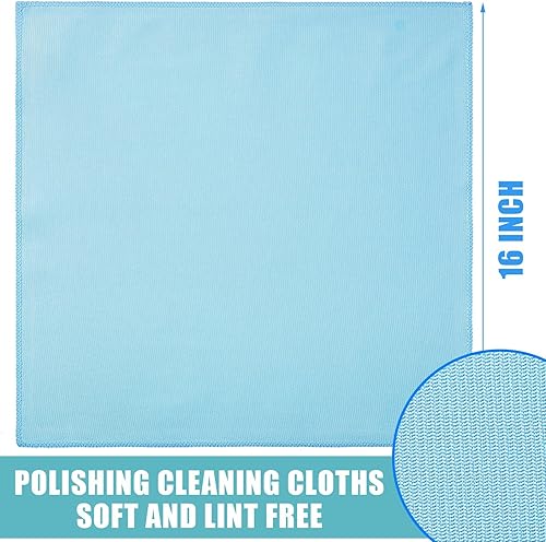 Miniatura 2 de Tatuo 18 paños de microfibra para limpieza de vidrio, paños de limpieza (16 x 16), paño de microfibra para lentes, paños de limpieza reutilizables
