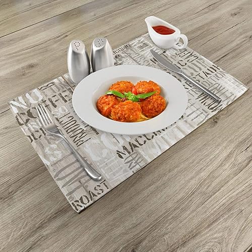 Miniatura 30 de Ambesonne Juego de 4 manteles individuales amarillos y azules, diseño de flores de primavera, flores vibrantes, manteles individuales de tela Azul