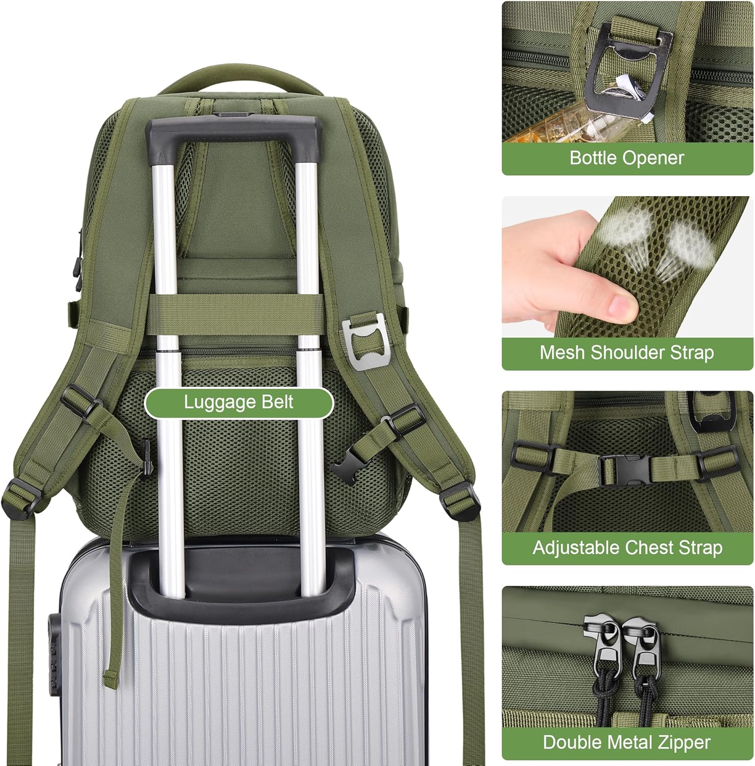 Large Insulated Cooler Backpack for Men Women, 36 Cans Double Deck Leakproof Cooler Bag for Camping, Hiking, Picnic, Fishing, Beach, Travel