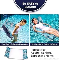 Vista 3 de Aqua - Deluxe Monterey - Flotador de alberca y hamaca de calidad de centro turístico 4 en 1, inflable, multiusos, para adultos