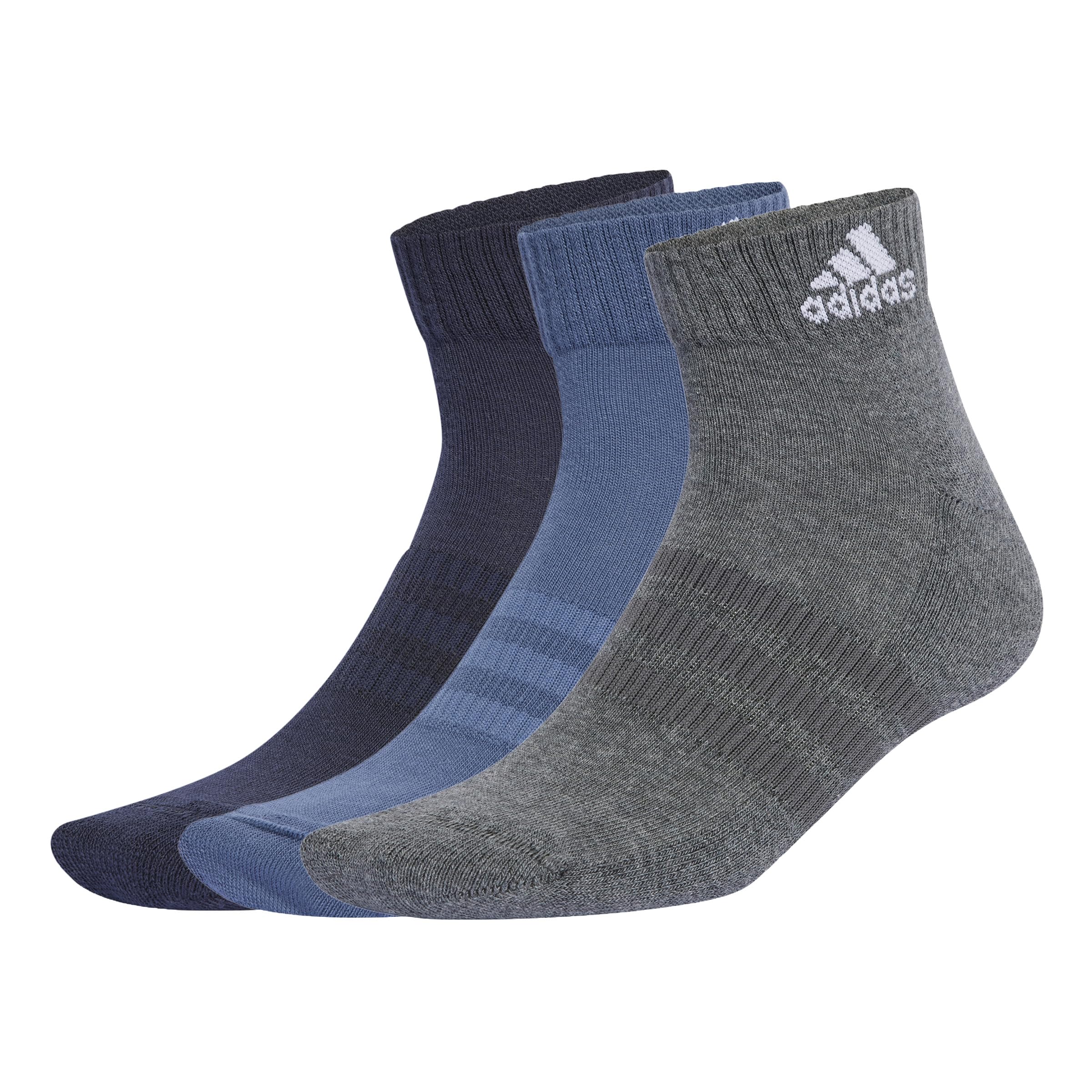 adidas Unisex Cushioned Sportswear Ankle Socks 3 Pairs, legend ink/preloved ink/dark grey heather, 4.5-6