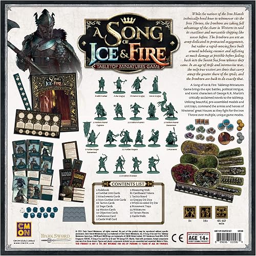 Miniatura 3 de A Song of Ice and Fire - Juego de iniciación en miniatura de mesa Greyjoy - Rulers of The Iron Islands! Juego de estrategia para adultos, mayores de
