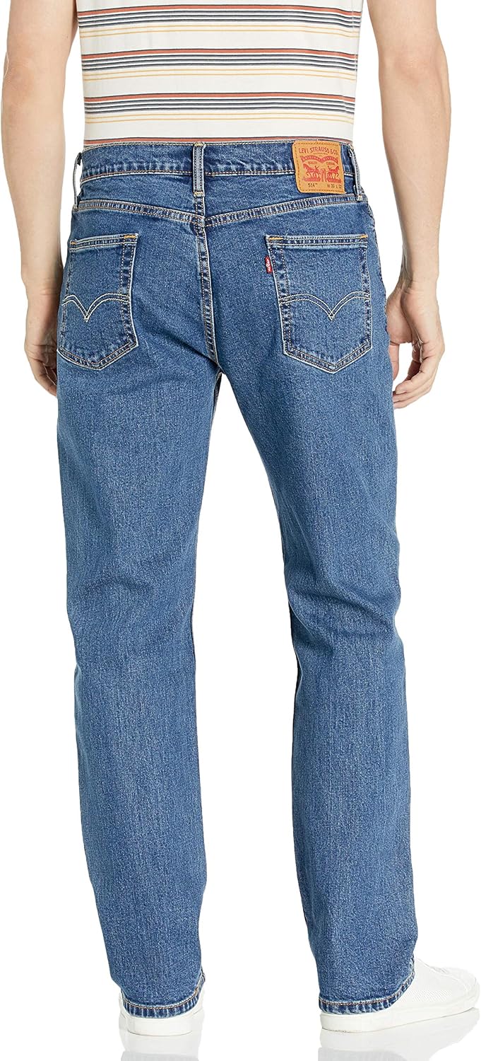 Levi's Men's 514 Straight Fit Cut Jeans (Also available in Big & Tall) Standard 32W x 30L Stonewash Stretch