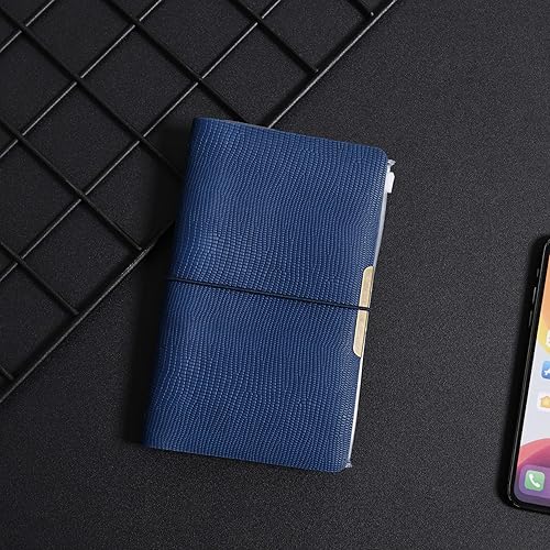 Miniatura 2 de Wonderpool - Diario de piel con forro de papel y bolígrafo, rellenable, 6 argollas, páginas a rayas, cubierta vintage para la oficina, viajes,