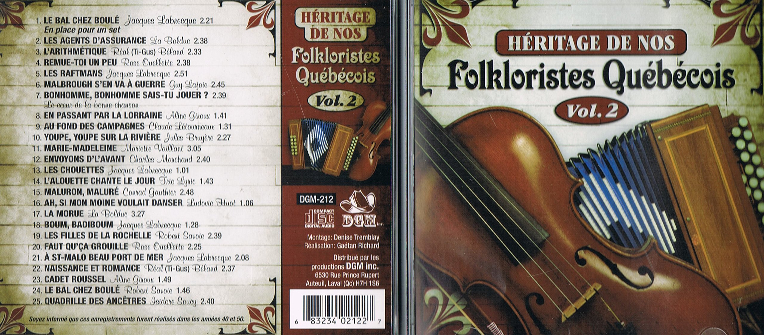 Héritage de nos Folkloristes Québécois - Volume 2 [Audio CD]