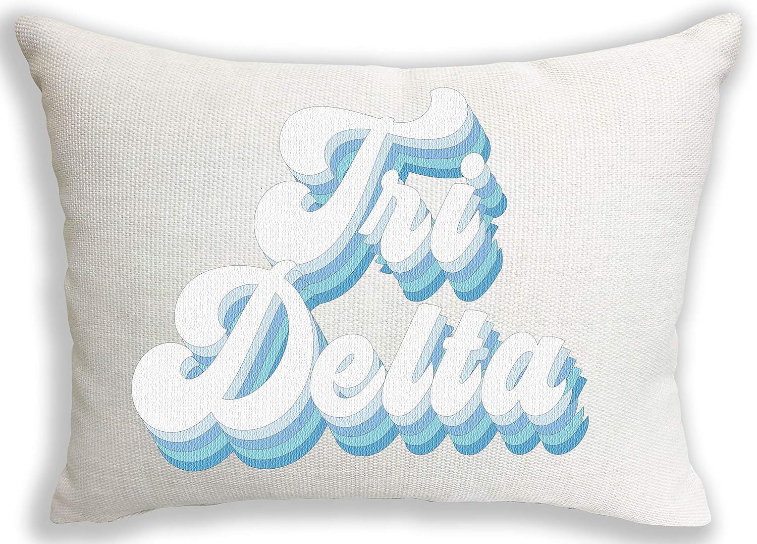 Sorority Shop Delta Delta Delta Pillow – Retro Design, 12" x 16" Lumbar Pillow Sorority