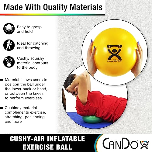 Miniatura 4 de CanDo Bola de mano Cushy-Air para rehabilitación, ejercicios, terapia de manos, terapia ocupacional, fortalecimiento de manos, mejora las