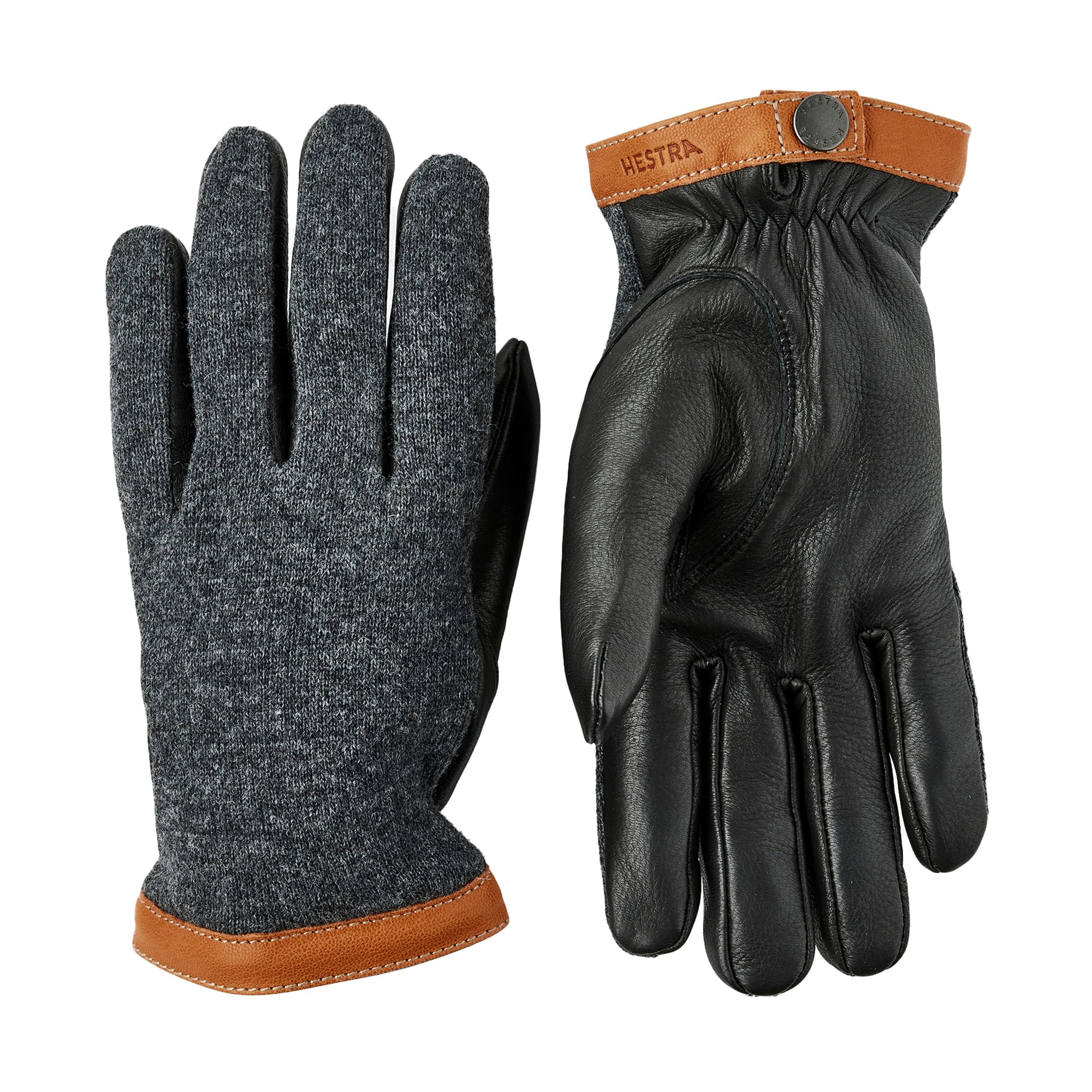 Hestra Deerskin Wool Tricot Gloves Men - men´s leather with lining Autumn-Winter Winter - 9 HS black