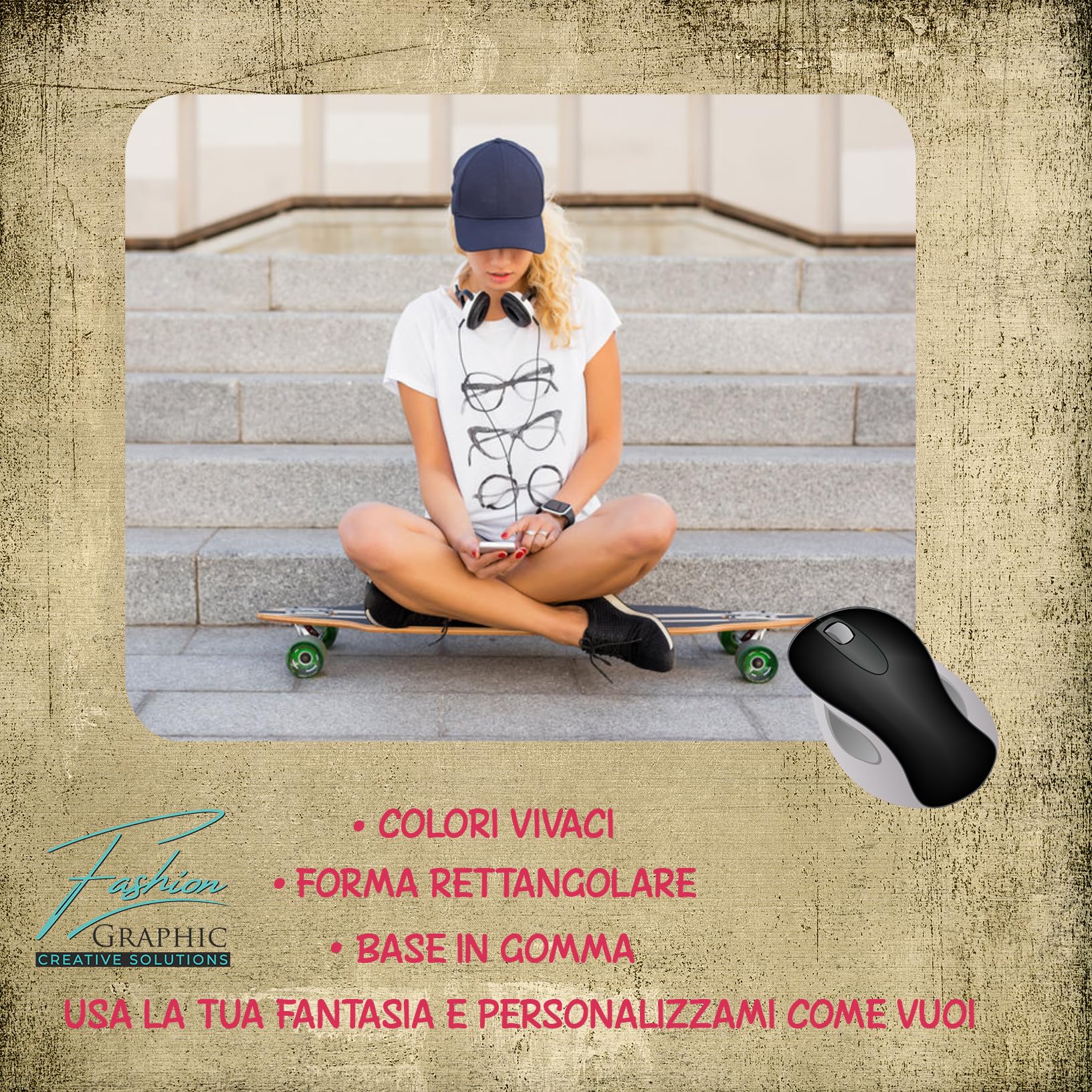 Tappetino Mouse Personalizzato Con Logo Toyota – Antiscivolo, Nero, Per Casa Ufficio Scuola