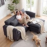 U Shaped Modular Sectional Sofa, Oversized 6-Seater Cloud Couch with Deep Seat Cushions & Throw Pillows, Modern Large Convertible Sectional Couches for Living Room (Green, 6 Seater)