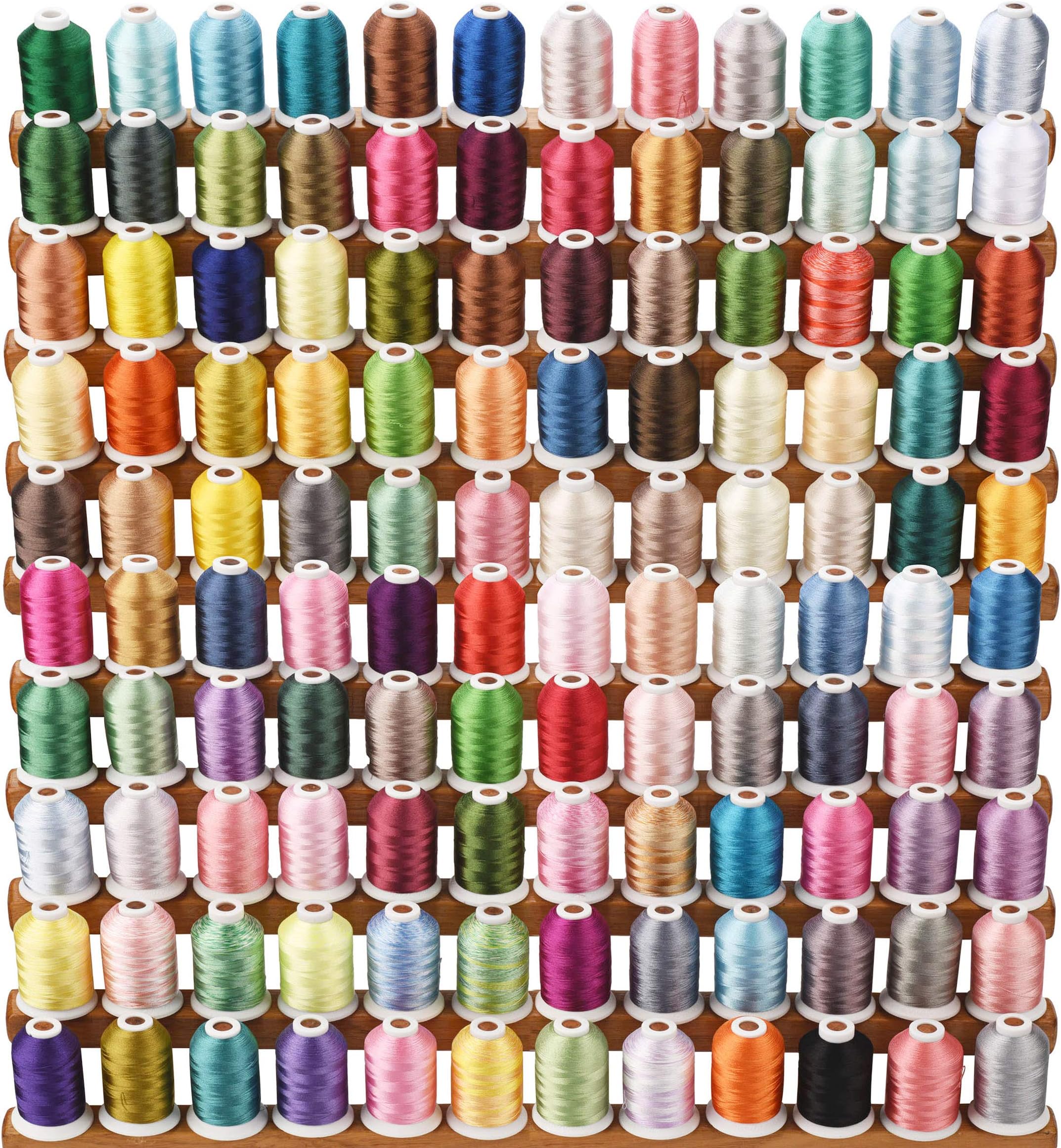120 Colors Polyester Embroidery Machine Thread - 1000 Metres for Brother/Babylock/Janome/Kenmore/Singer Embroidery Machine