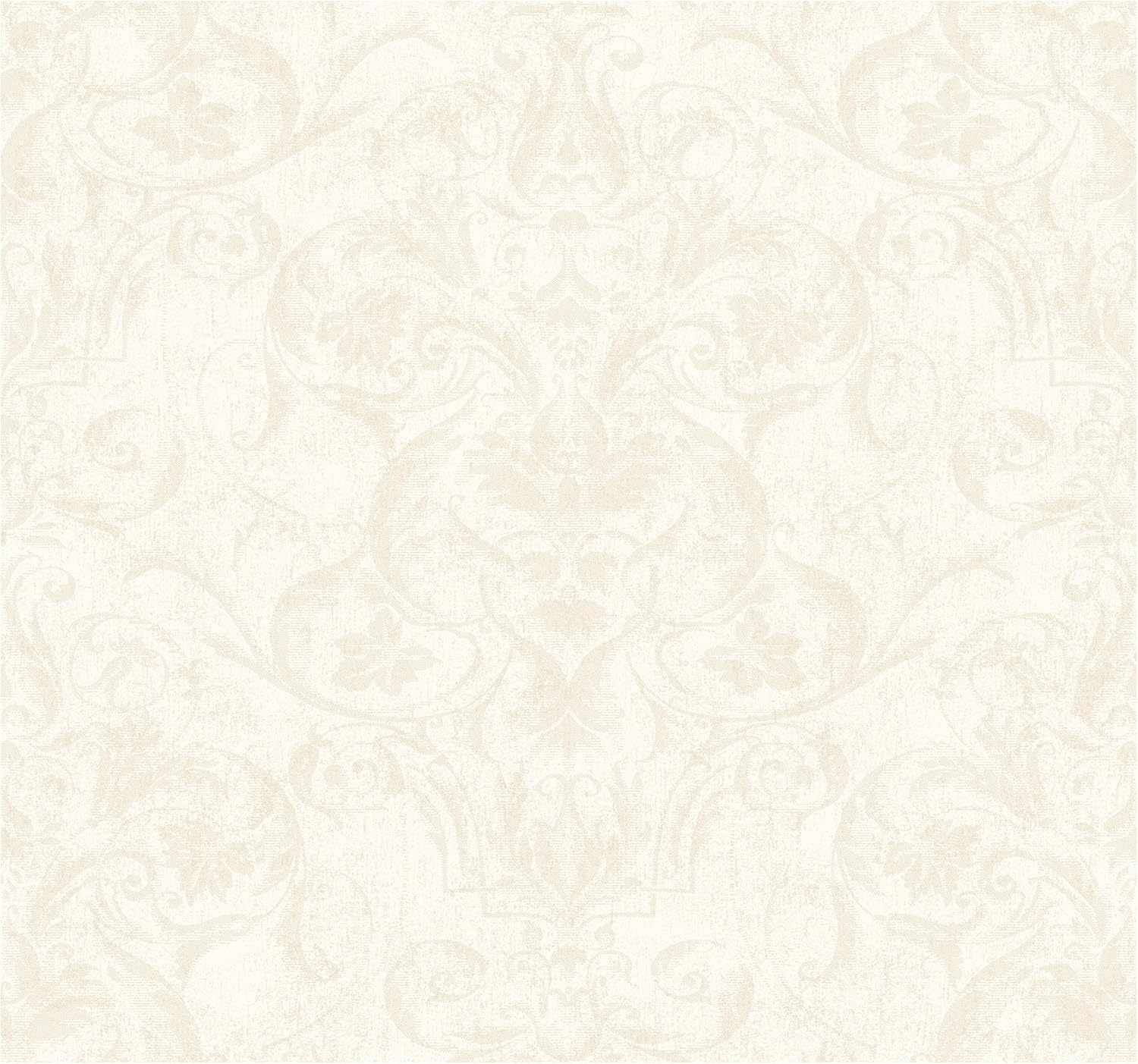 York Wallcoverings Damask Resource BD9141 Damask Wallpaper, Pearl/White
