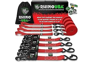 RHINO USA Ratchet Straps Tie Down Kit: 4-Pack Heavy Duty Ratchet Straps...