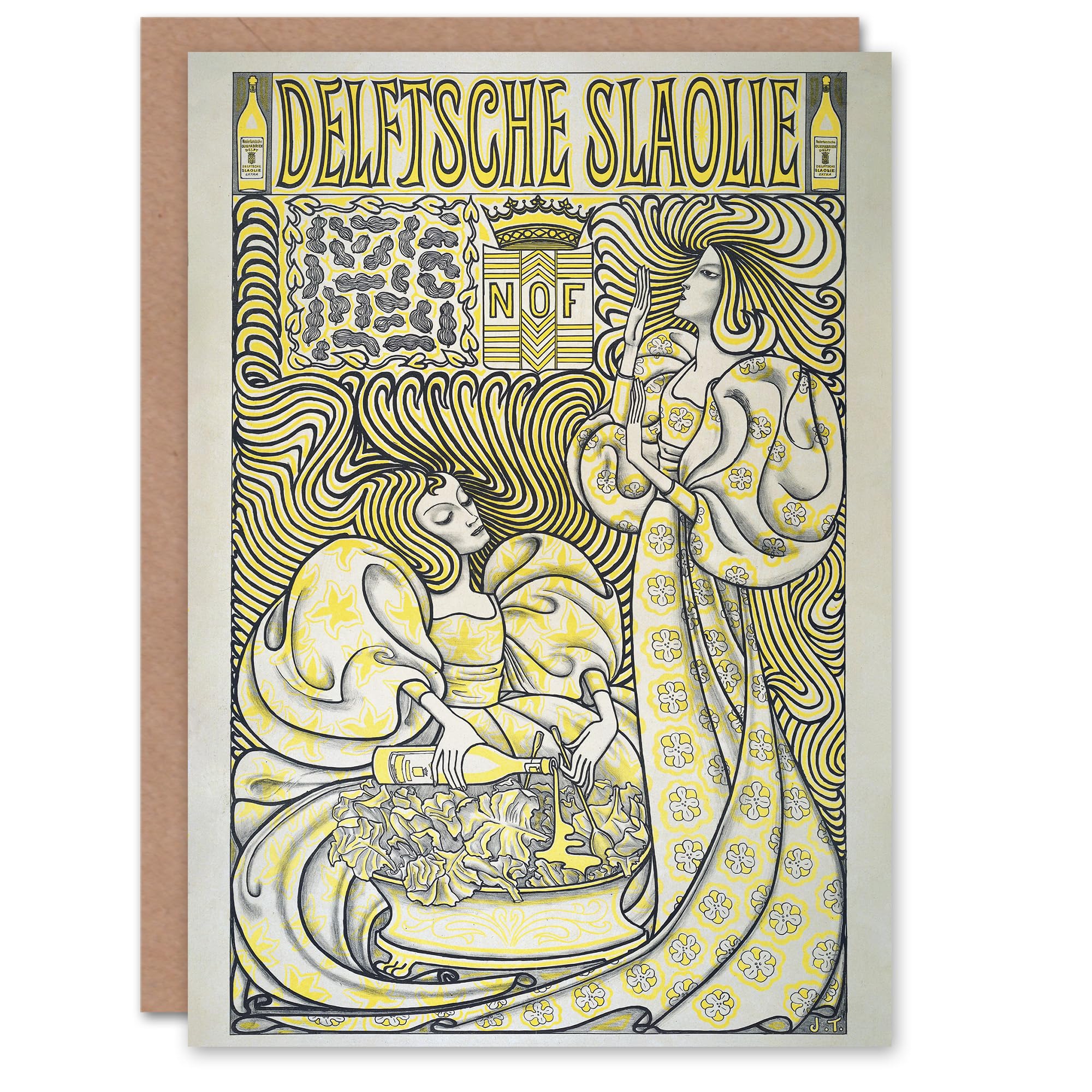 Artery8 Jan Toorop Art Card Delft Salad Oil Vintage Advert