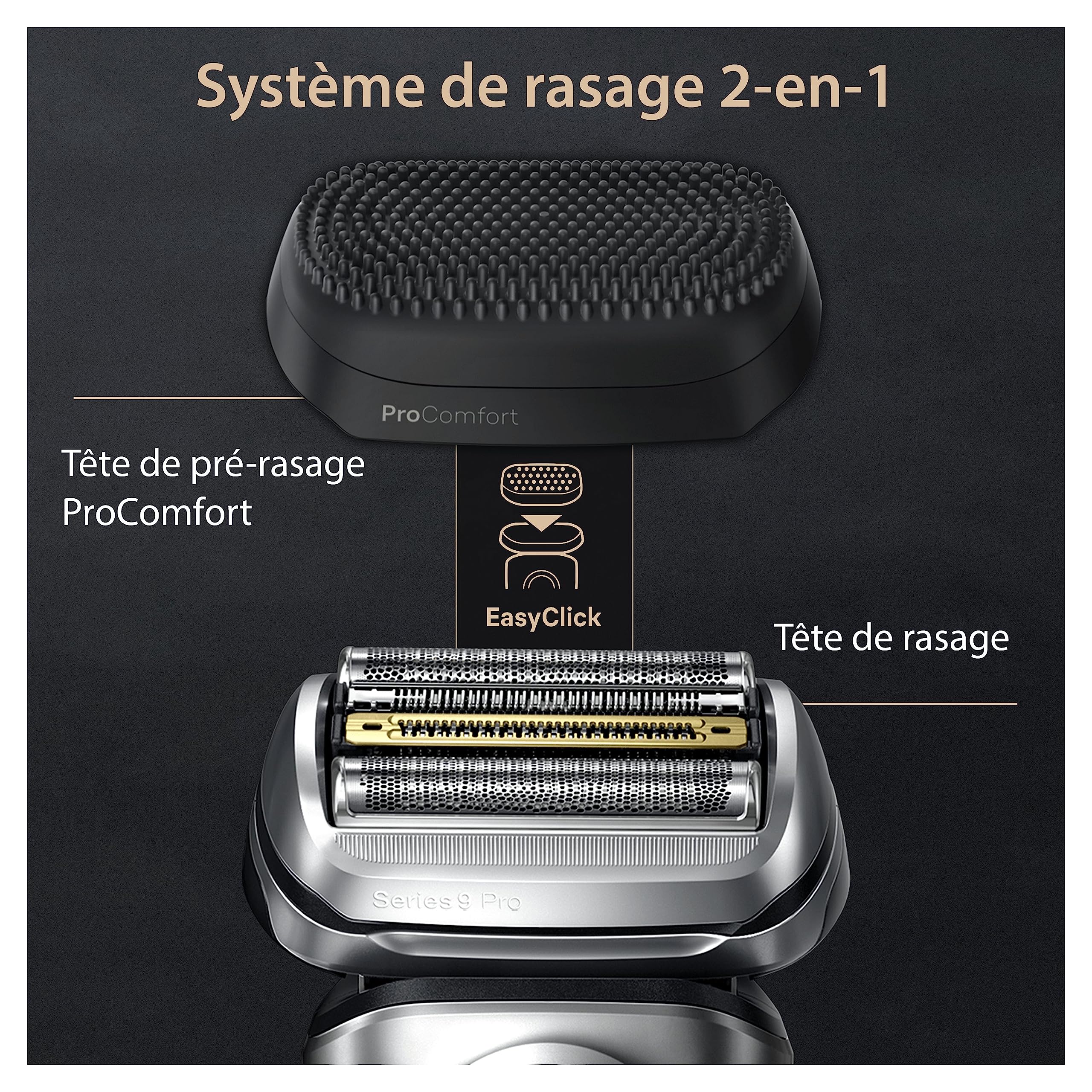 Braun Series 9 PRO+ 9597cc, Rasoir Électrique Pour Homme, Système 2-En-1 Avec Tête De Massage ProComfort Pour Pré-Rasage, Station SmartCare, Étanche, 60 Min D'autonomie, Fabriqué En Allemagne, Argent
