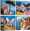 Abstract Coastal Wall Art Beach Seaside Canvas Prints for Bathroom Nature Landscape Painting Poster Colorful Mediterranean Pictures Modern Seascape Artwork for Bedroom Home Decorations 12x12