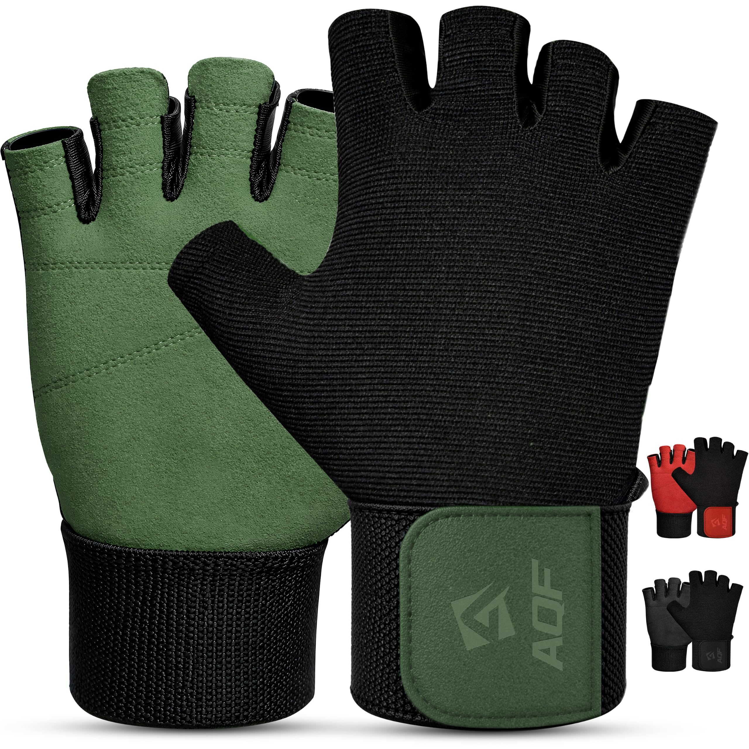 AQF Weight Lifting Gloves, Breathable Gym Gloves with Suede Leather Palm