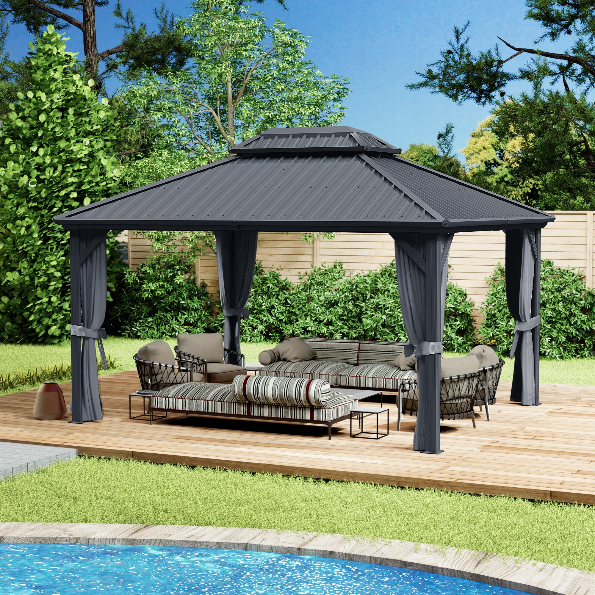 Amazon.com : Kozyard Caesar 12'x16' Hardtop Gazebo - Permanent