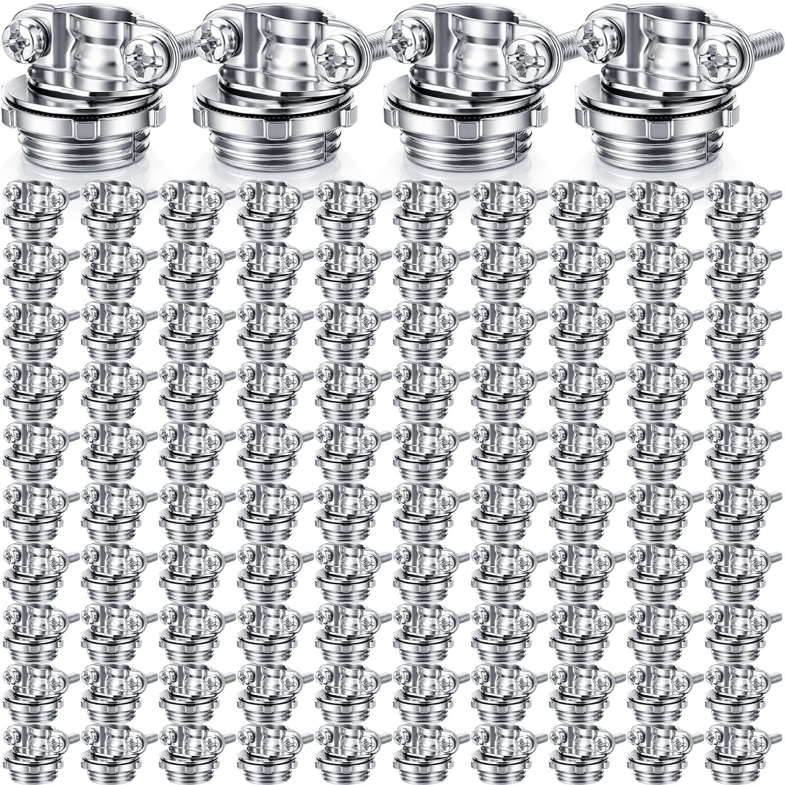 Conectores de cable de acero para cajas eléctricas, terminales Frienda de zinc de 1,27 cm, 100 uds