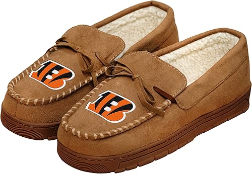 Miniatura 50 de FOCO Mens NFL Team Logo Moccasin Slippers Beige,Color del equipo
