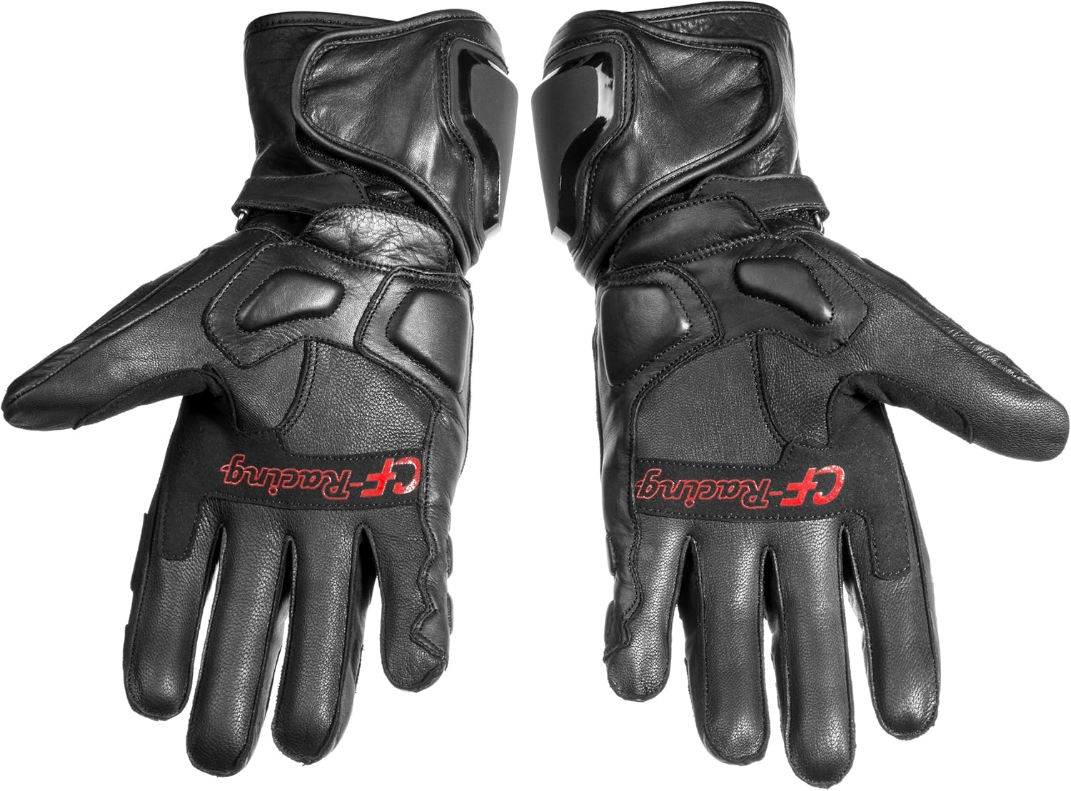 Mens Womens Motorcycle Motorbike Powersports Off-Road Motocross Racing Street Bike Cruising Tactical Paintball Airsoft Hard Knuckle Gauntlet Full Length Leather Gloves (X-Small)