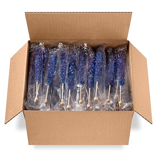 Miniatura 10 de Candy Envy - Palitos de azúcar de caramelo de roca azul marino - Sabor a arándanos - 12 Indiv. envueltos