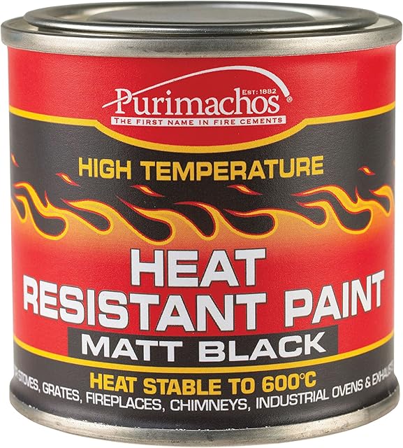 Everbuild High Temperature Heat Resistant Paint, Black, 125 ml