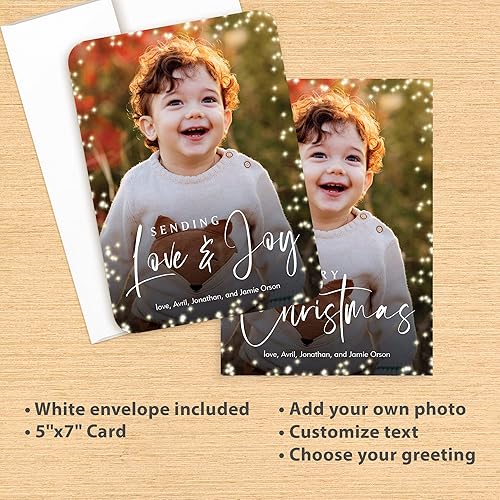Miniatura 3 de Let's Make Memories Tarjeta fotográfica personalizada con borde brillante de 5 x 7 pulgadas, calidad prémium (tarjetas de Año Nuevo y sobres