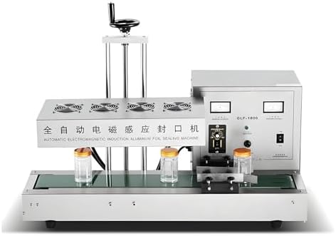 Automatic Aluminum Foil Sealing Machine - Commercial Electromagnetic Band Sealer, Vertical Continuous Induction Sealer for PVC Plastic, 60mm Cap Bags & Bottles