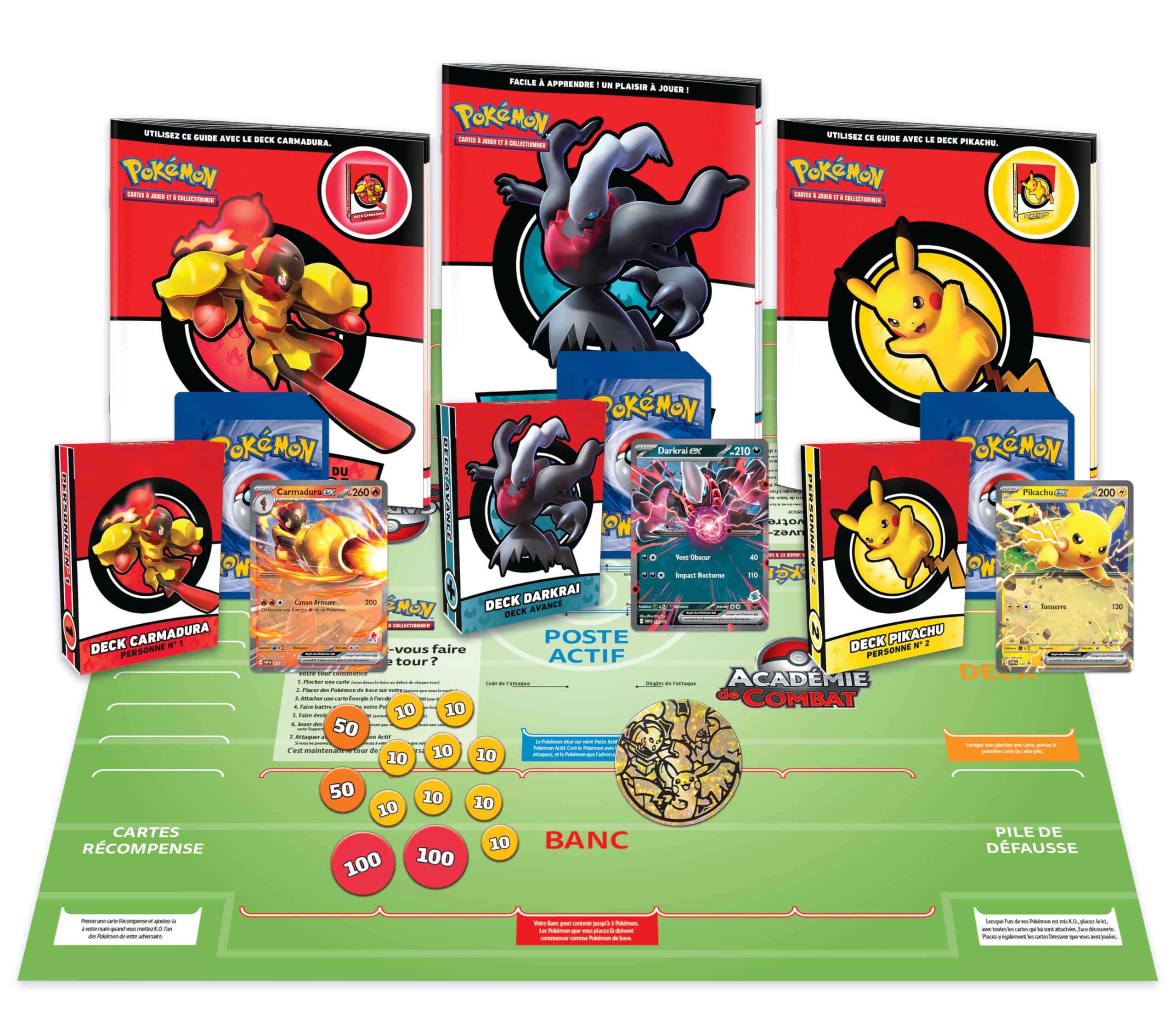 Pokémon: Académie de Combat du JCC Pokémon 2024 (Pikachu, Carmadura et Darkrai)