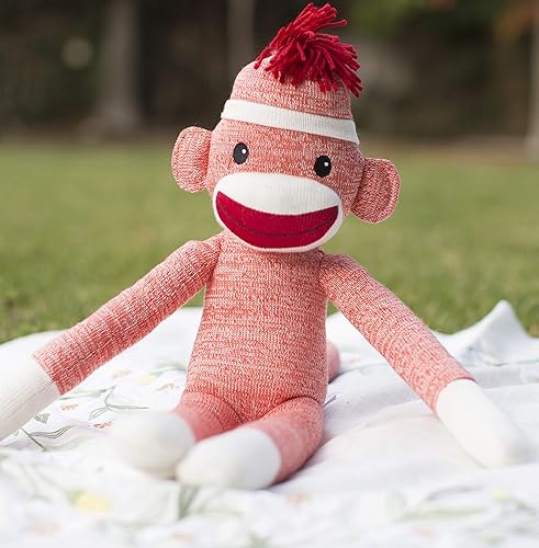 Miniatura 9 de Plushland Adorable mono calcetín, el original juguete de peluche tradicional hecho a mano, regalo para niños, bebés, adolescentes, niñas y niños,