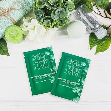 Unmask Your Beautiful Hair Deep Conditioning Mask, Infused with Argan Oil, Jojoba Oil & Shea Butter 10 - Single Use Packs