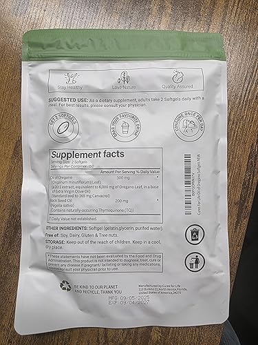 Miniatura 7 de Cápsulas blandas de aceite de orégano – 6000 mg de alta potencia con 165 mg de Carvacrol y 200 mg de aceite de semilla negra – Apoyo inmunológico 2