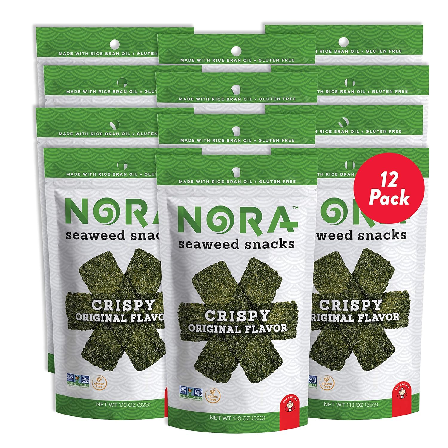 Original Crispy Seaweed Snacks by Nora LowCarb Asian Snack Vegan, GlutenFree