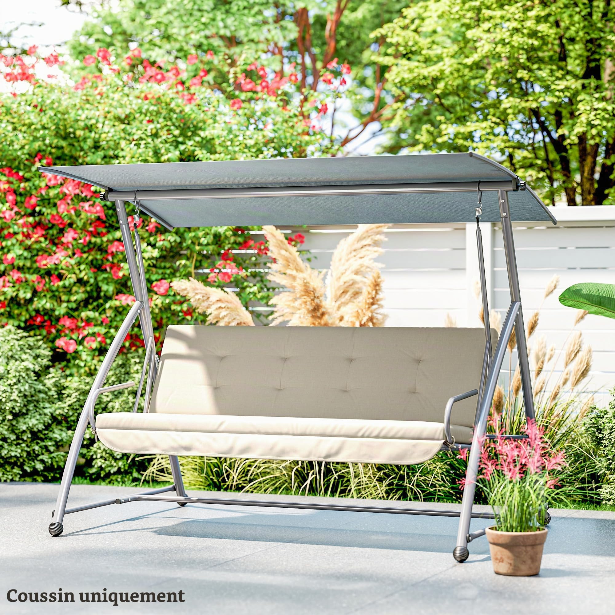Outsunny Lot de coussins pour balancelle de 170 cm - Beige