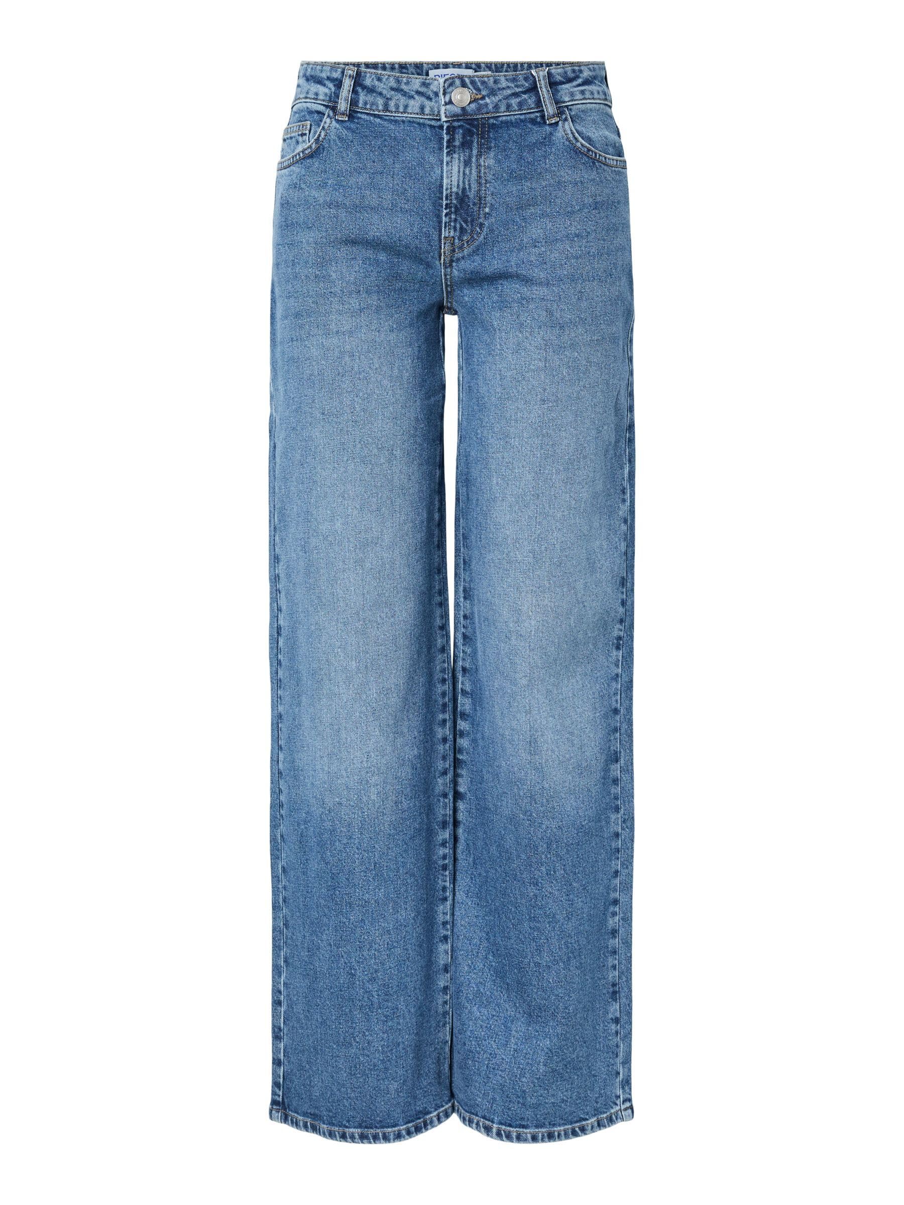 Pieces Damen Pcselma Lw Wide Jeans New Mb Noos Bc Pieces Female Wide Fit Jeans Pcselma