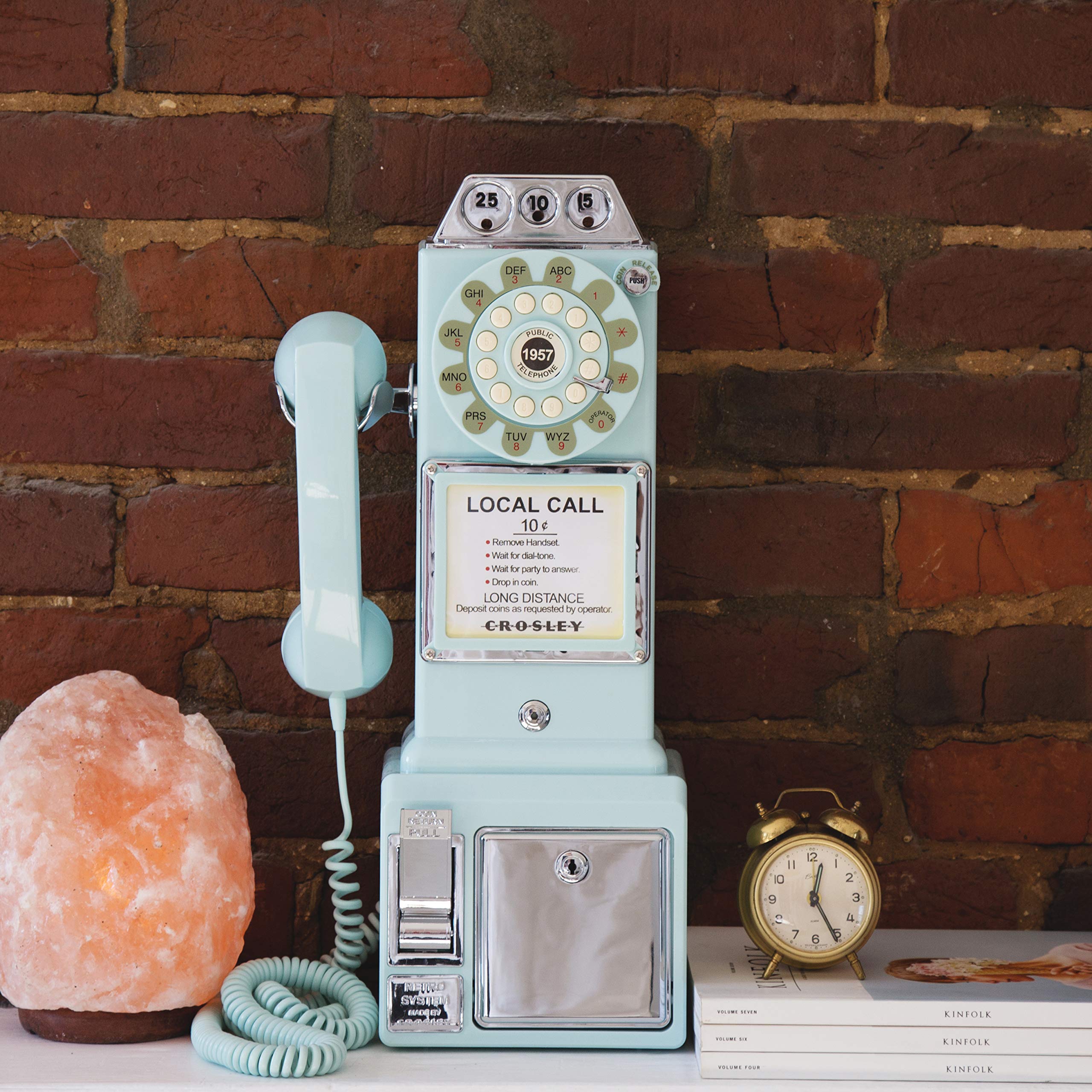 【 1950's未使用】Crosley CR56 Old Pay phone Landline Phone Crosley Cr56-re Retro 1950s Push Button Red