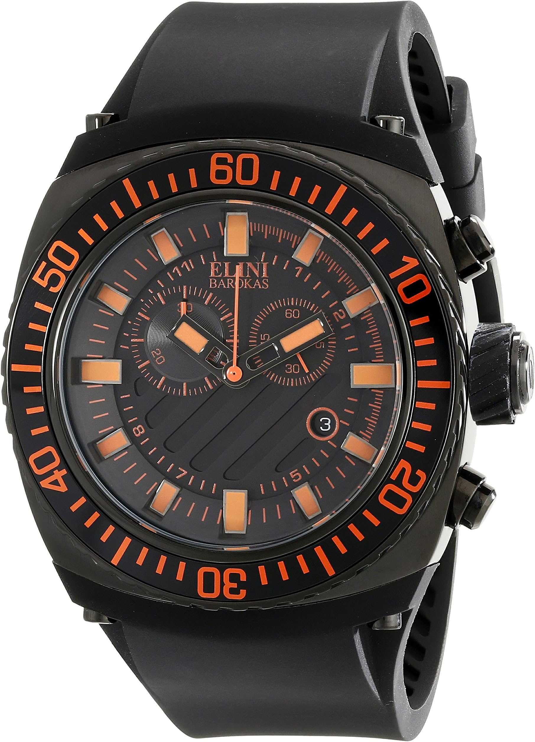 elini-12987-bb-01-oa – Watch for Men, Rubber Strap Black