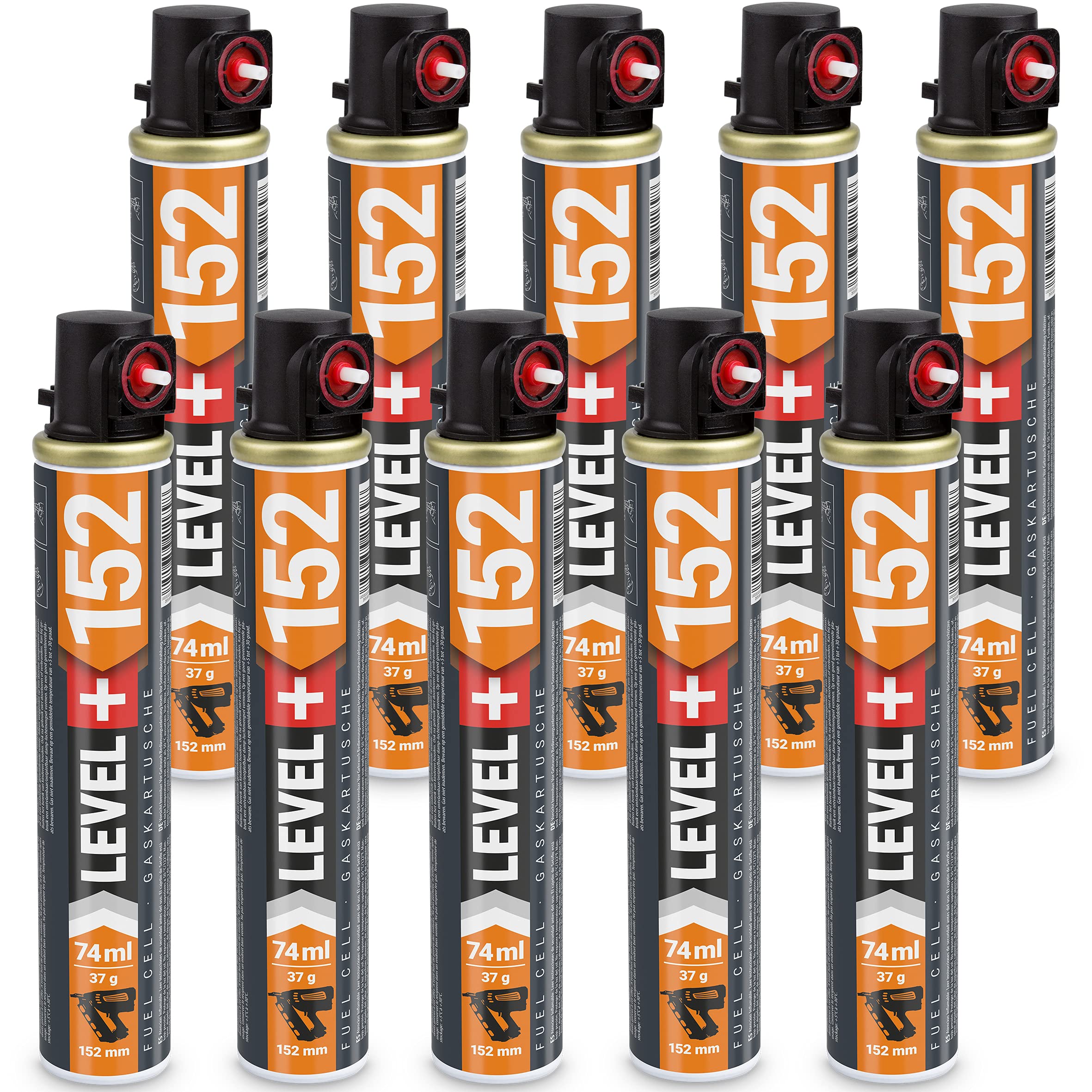 Cartucho de gas de repuesto para máquinas de gas, 10 unidades, 152 mm x 32 mm de diámetro, Fuel Cell, combustible para clavadora de gas RM152